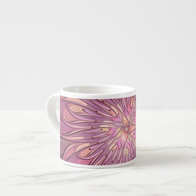 Abstrakt Modernes Fraktal Florenz Kunst, Dichtung  Espressotasse (Vorderseite Links)