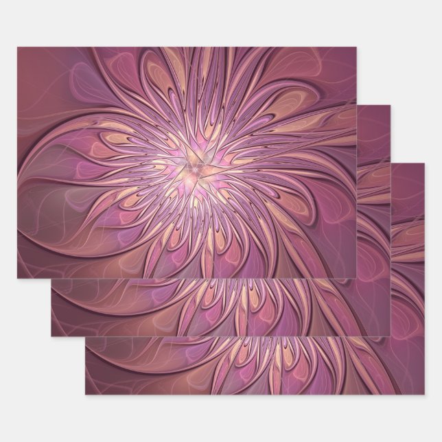 Abstrakt Modernes Fraktal Florenz Kunst, Dichtung  Geschenkpapier Set (Set)