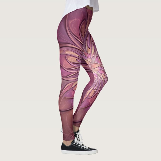 Abstrakt Modernes Fraktal Florenz Kunst, Dichtung  Leggings (Rechts)