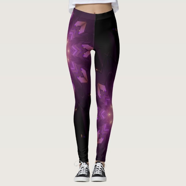 Abstrakt Modernes Fraktal Florenz Kunst, Dichtung  Leggings (Vorderseite)