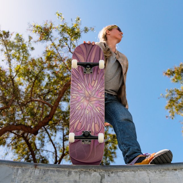 Abstrakt Modernes Fraktal Florenz Kunst, Dichtung  Skateboard (Außen 1)