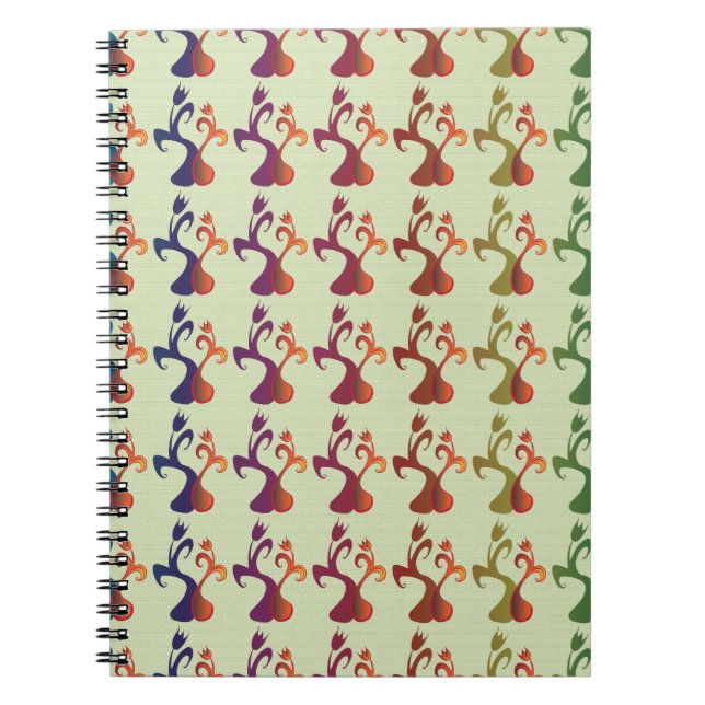 Abstrakt Modernes Multicolor Tulip Blumendesign Notizblock (Vorderseite)