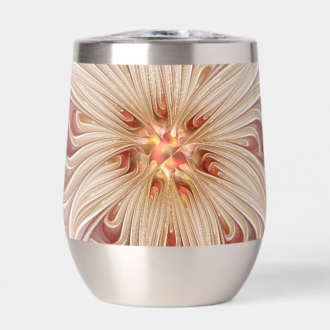 Abstrakt Modernes Peach Pasta Blume Fraktal (Vorderseite)