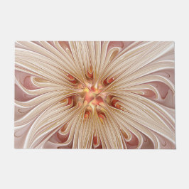 Abstrakt Modernes Peach Pasta Blume Fraktal Fußmatte