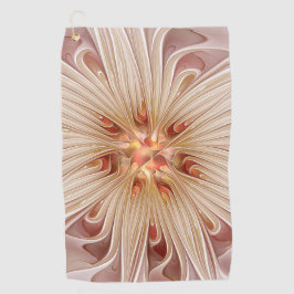 Abstrakt Modernes Peach Pasta Blume Fraktal Golfhandtuch