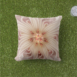 Abstrakt Modernes Peach Pasta Blume Fraktal Kissen