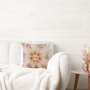 Abstrakt Modernes Peach Pasta Blume Fraktal Kissen