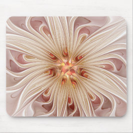 Abstrakt Modernes Peach Pasta Blume Fraktal Mousepad
