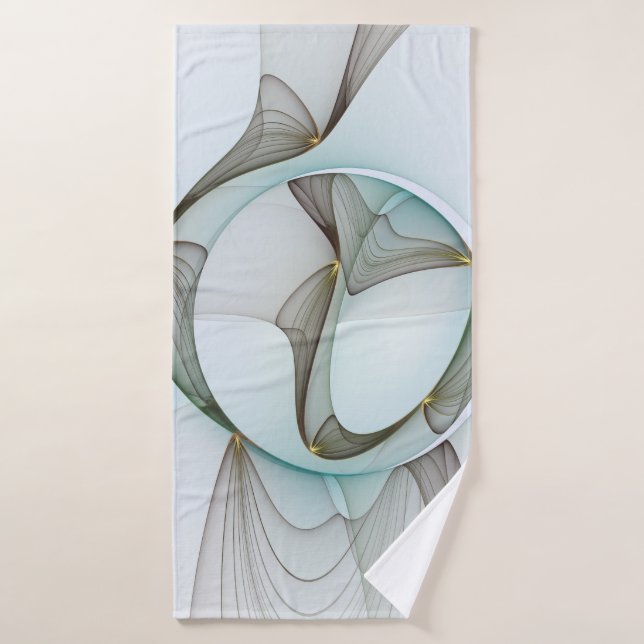 Abstrakt Modernes Türkis Braun Gold Elegante Badehandtuch (Badehandtuch)