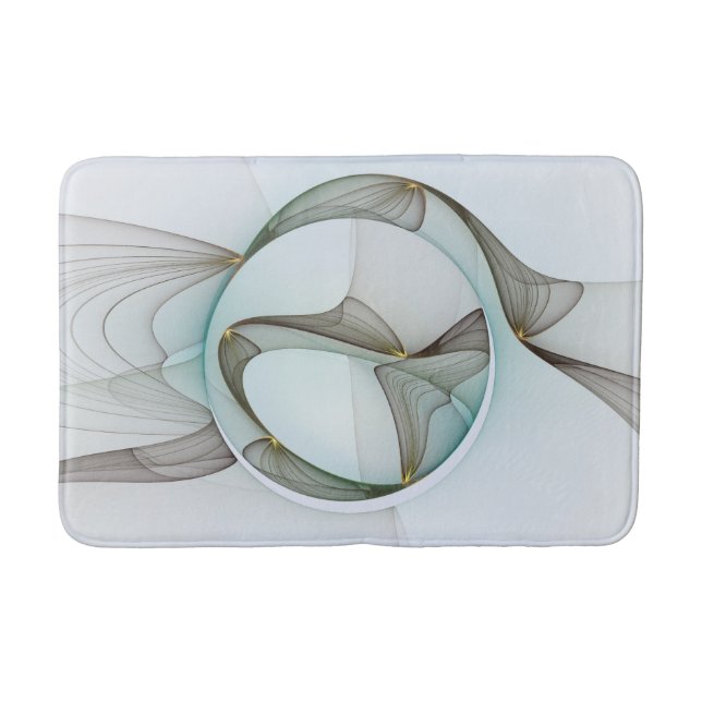 Abstrakt Modernes Türkis Braun Gold Elegante Badematte (Vorderseite)