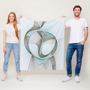 Abstrakt Modernes Türkis Braun Gold Elegante Fleecedecke
