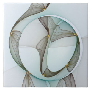 Abstrakt Modernes Türkis Braun Gold Elegante Fliese