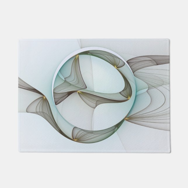 Abstrakt Modernes Türkis Braun Gold Elegante Fußmatte (Vorderseite)