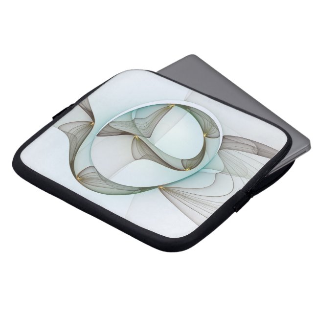 Abstrakt Modernes Türkis Braun Gold Elegante Laptopschutzhülle (Vorne Oben)