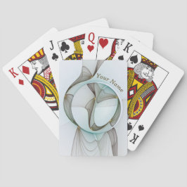 Abstrakt Modernes Türkis Braun Gold Elegante Name Spielkarten