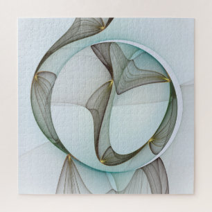 Abstrakt Modernes Türkis Braun Gold Elegante Puzzle