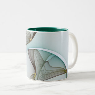 Abstrakt Modernes Türkis Braun Gold Elegante Zweifarbige Tasse