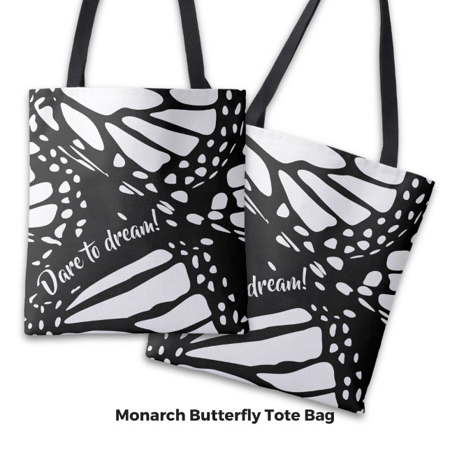 Abstrakt Monarch Butterfly Flügel - Träumen Sie si (Abstract Monarch Butterfly Wing - Dare to Dream! Tote Bag)