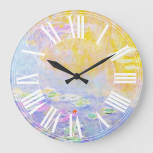 abstrakt, Monet Seerosen 7 Große Wanduhr