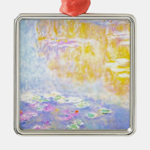 abstrakt, Monet Seerosen 7 Silbernes Ornament