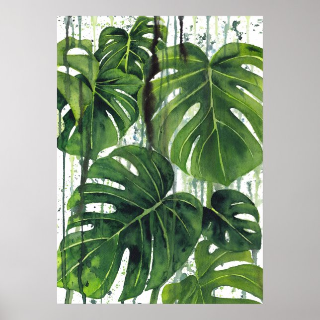 Abstrakt Monstera Pflanze 3 Poster (Vorne)