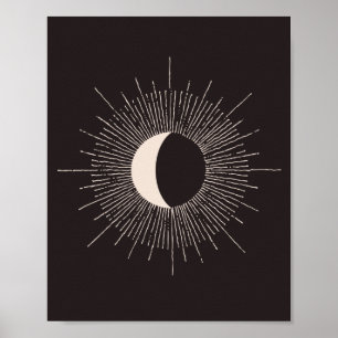 Abstrakt Moon Burst Eclipse Poster