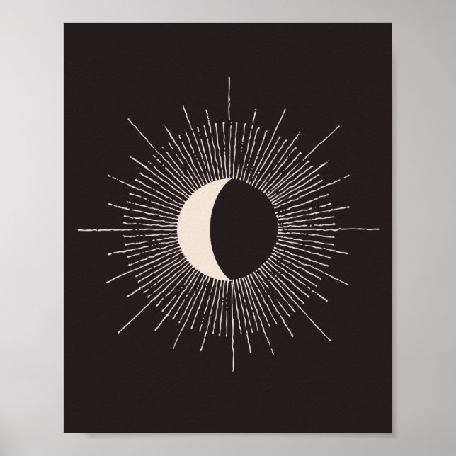 Abstrakt Moon Burst Eclipse Poster (Vorne)
