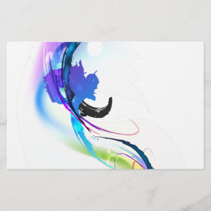 Abstrakt Morning Glory Paint Spritzers Briefpapier