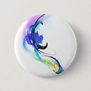 Abstrakt Morning Glory Paint Spritzers Button