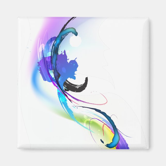 Abstrakt Morning Glory Paint Spritzers Magnet (Vorne)