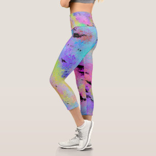 Abstrakt mottles Multicolor Capri Leggings