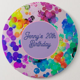 Abstrakt Multicolor Happy Birthday Bokeh Button