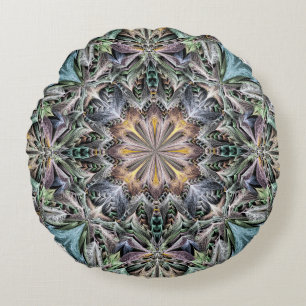 Abstrakt Multicolor Sukkulentgarten Rosette Rundes Kissen