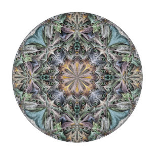 Abstrakt Multicolor Sukkulentgarten Rosette Schneidebrett