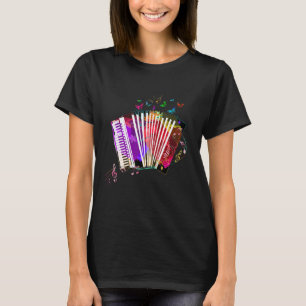 Abstrakt Music Butterfly Accordion T-Shirt