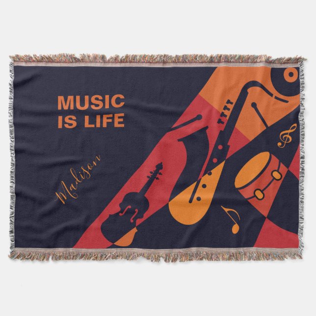 Abstrakt Music individuelle Name & Text-Werfer-Dec Decke (Vorderseite)