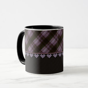 Abstrakt nahtlos kariert kariert schwarz braun Tar Tasse