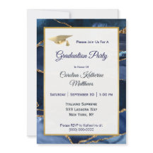 Abstrakt Navy Blue Agate Gold Cap Abschluss