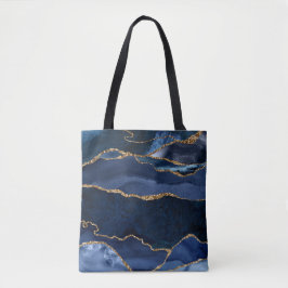 Abstrakt Navy Blue Agate Watercolor