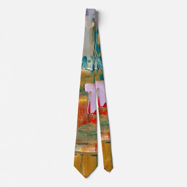 Abstrakt Neck Tie Gold Krawatte (Vorderseite)