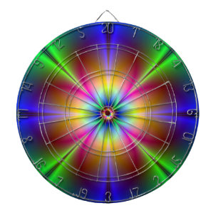Abstrakt Neon Daisy Dart Board Dartscheibe