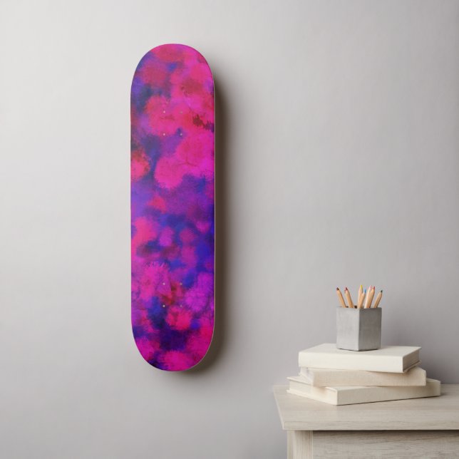 Abstrakt Neon Fuzz Skateboard (Wandkunst)