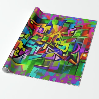 Abstrakt Neon Graffiti Geschenkpapier