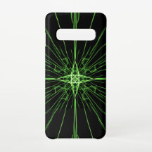 Abstrakt Neon Green Black Symmetrie