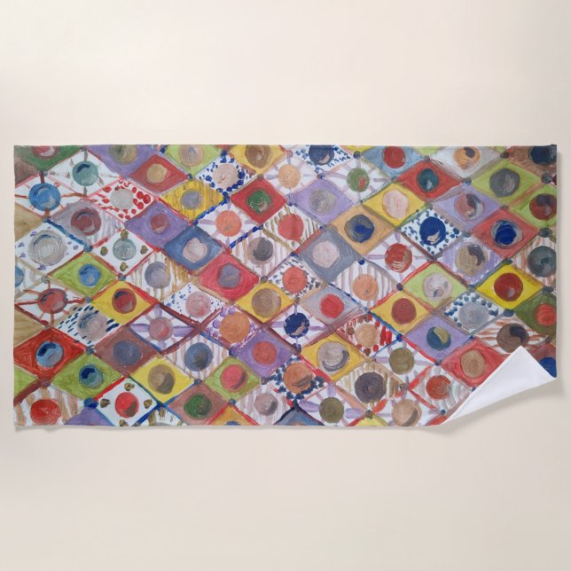 Abstrakt No 4 Spiel wie Kinder Malerei Strandtuch (Vorderseite)