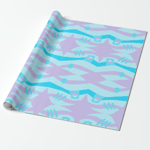 Abstrakt Noahs Ark Blue Lilac Geschenkpapier