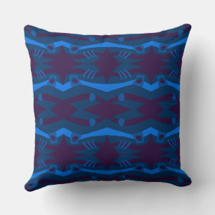 Abstrakt Noah's Ark Eggplant Aquamarin Blue Kissen
