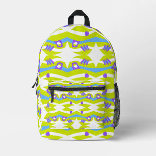 Abstrakt Noahs Ark Green Lila Blue Bedruckter Rucksack