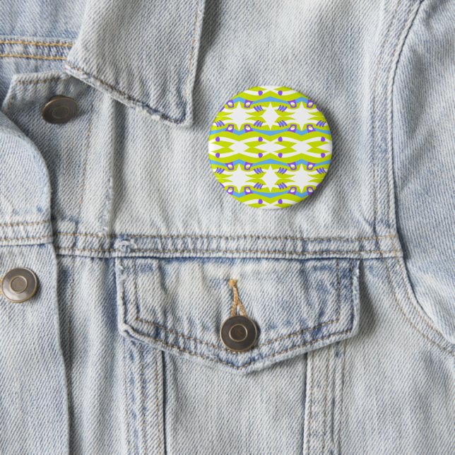 Abstrakt Noahs Ark Green Lila Blue Button (Beispiel)