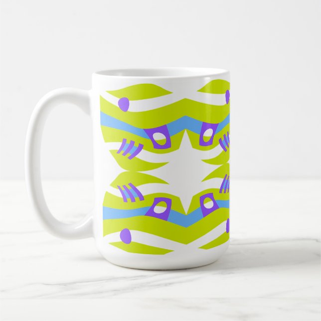 Abstrakt Noahs Ark Green Lila Blue Kaffeetasse (Links)